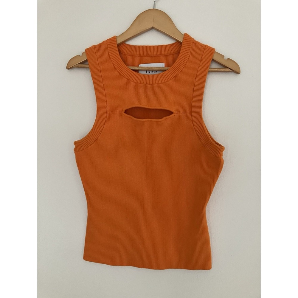 Pistola Nella Tank Top In Orange Size Medium Y2K Streetwear Inspired